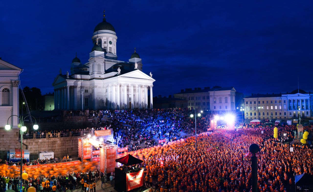 Midnight Run Helsinki senatstorget starten panorama