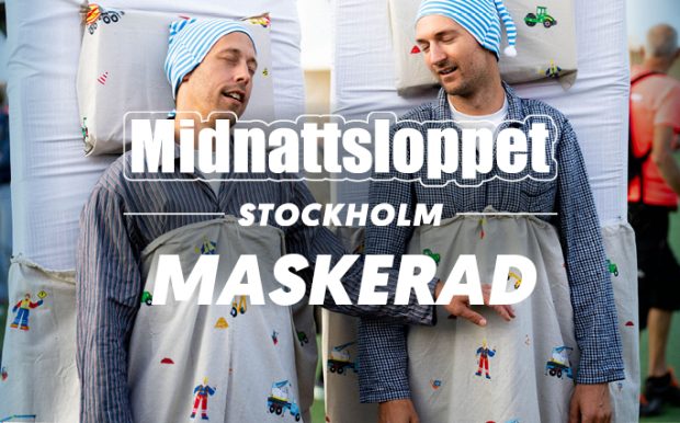 Midnattsloppet Stockholm Deltagare Maskerad inne på Zinkendamms Idrottsplats