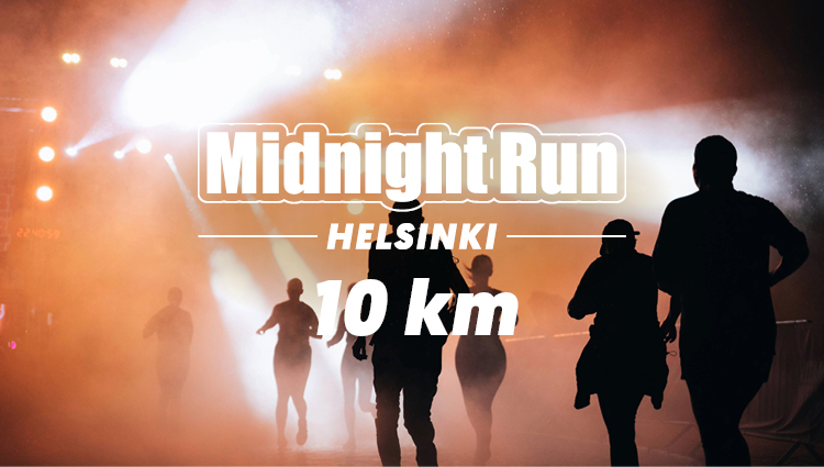 Midnight Run Helsinki löpare som springer i mål