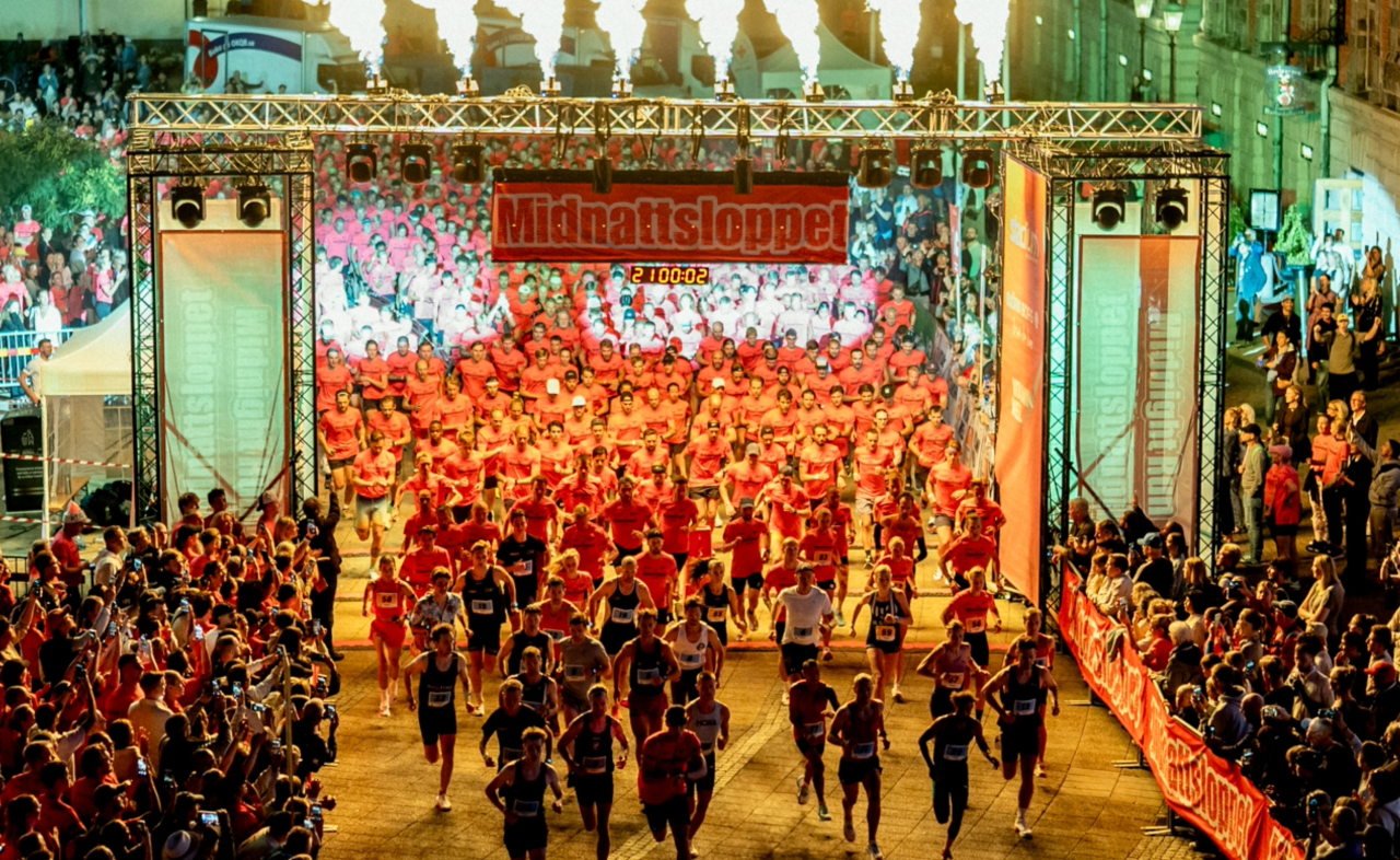 Starten för elitklassen i Midnattsloppet Malmö