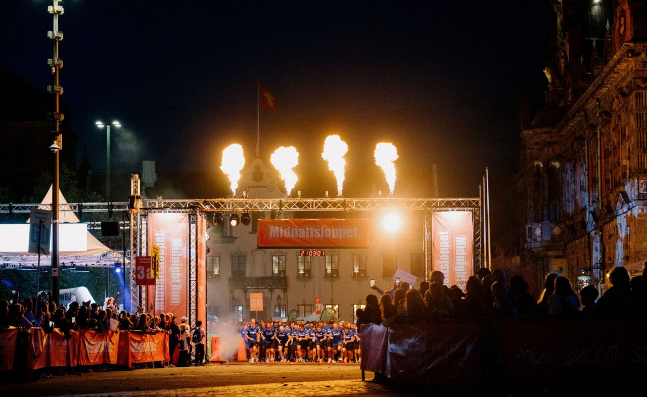 Starten av Midnattsloppet Malmö 2026